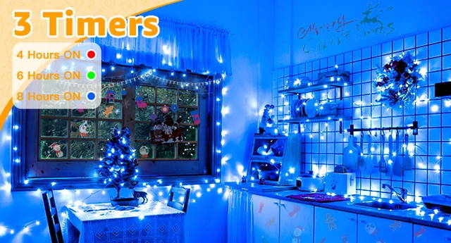 Blue Halloween Christmas Lights Outdoor 262ft | Ollny